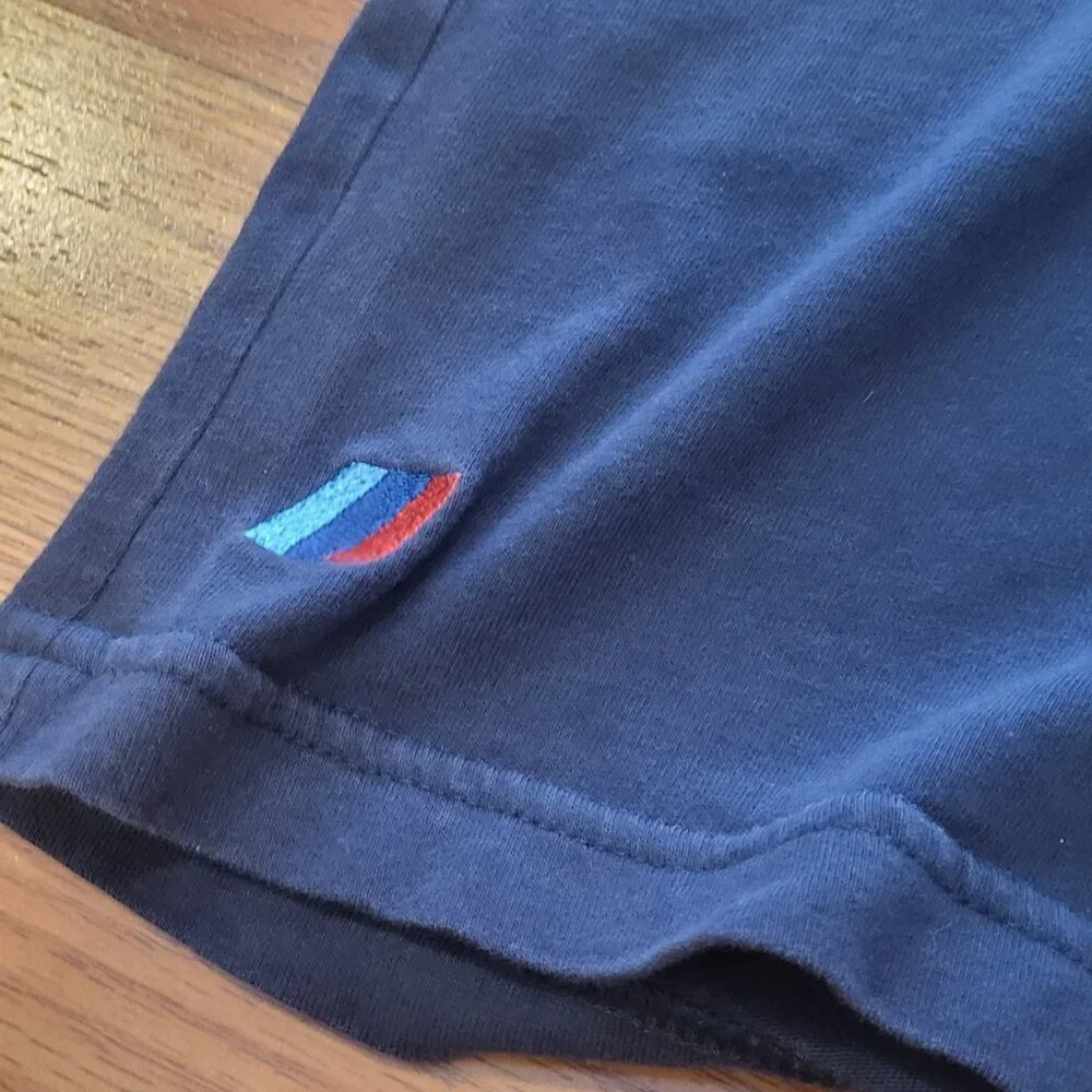 Puma BMW Motorsport T-Shirt Men's Size Large Navy Blue Stripes Crew Neck - Picture 6 of 14